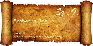 Szobonya Iza névjegykártya